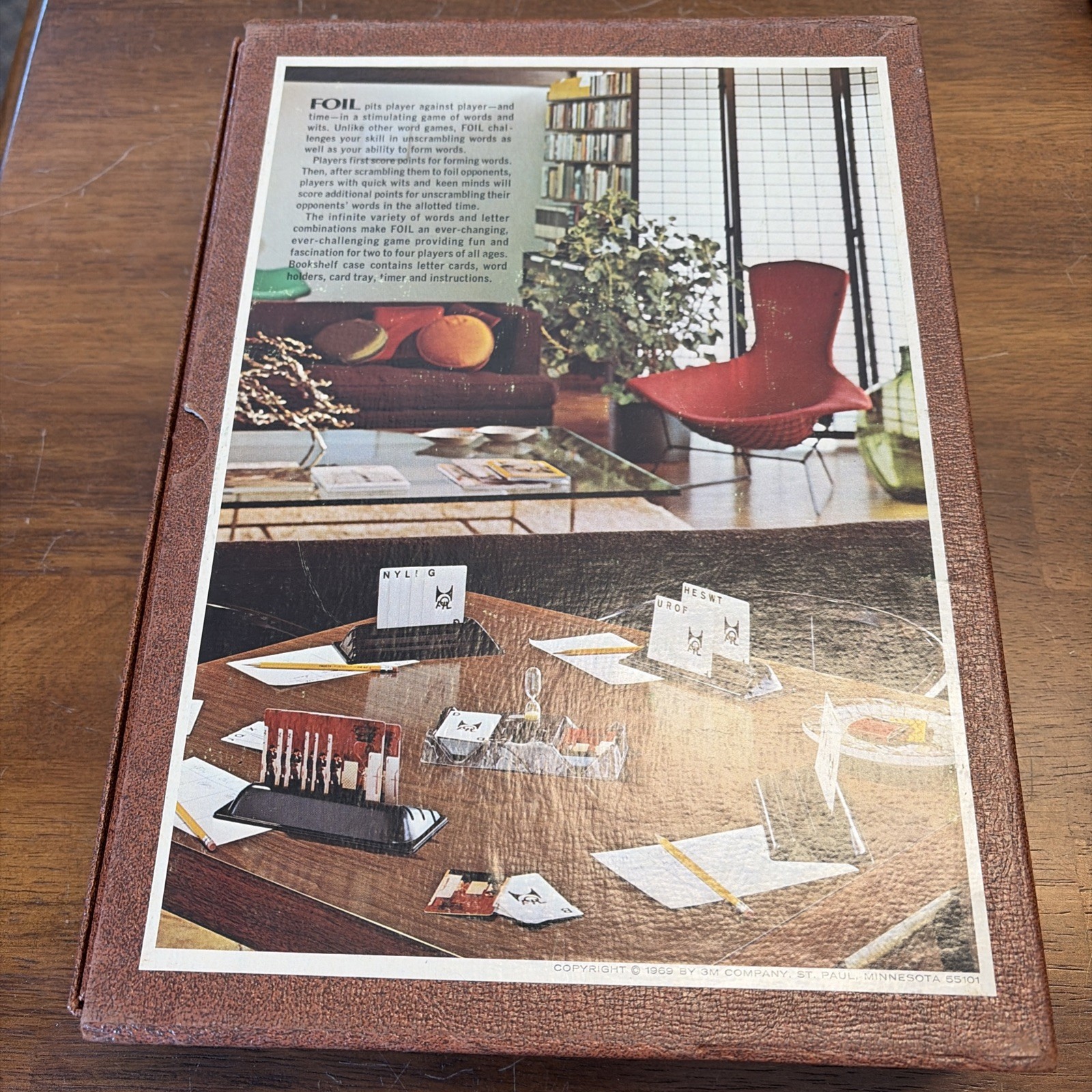 Vintage 1969 FOIL 3M Bookshelf Challenging Game of Words & Wits Complete