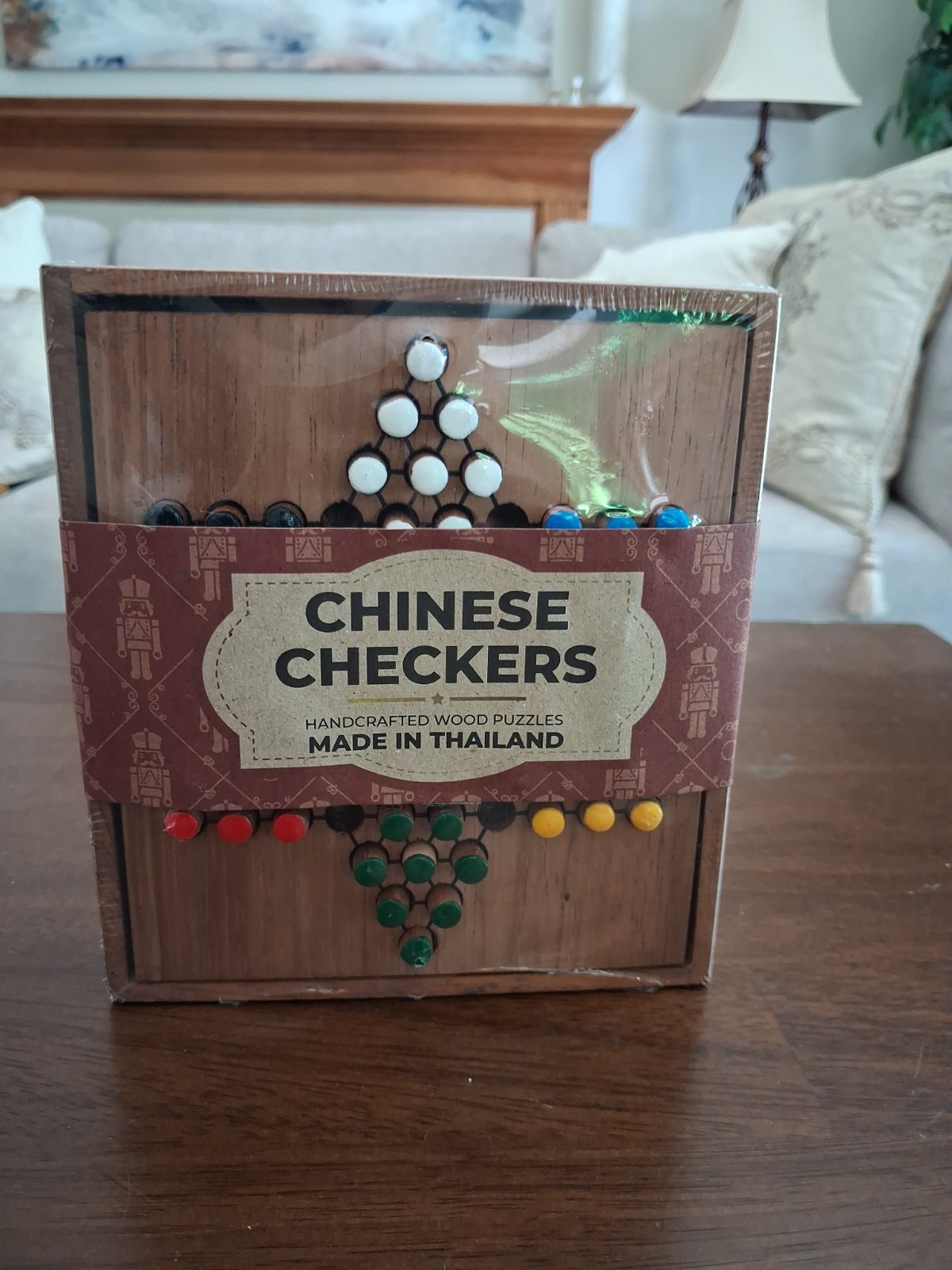 CHINESE CHECKERS Travel Size HANDCRAFTED WOOD PUZZLE Made In Thailand NEW SEALED