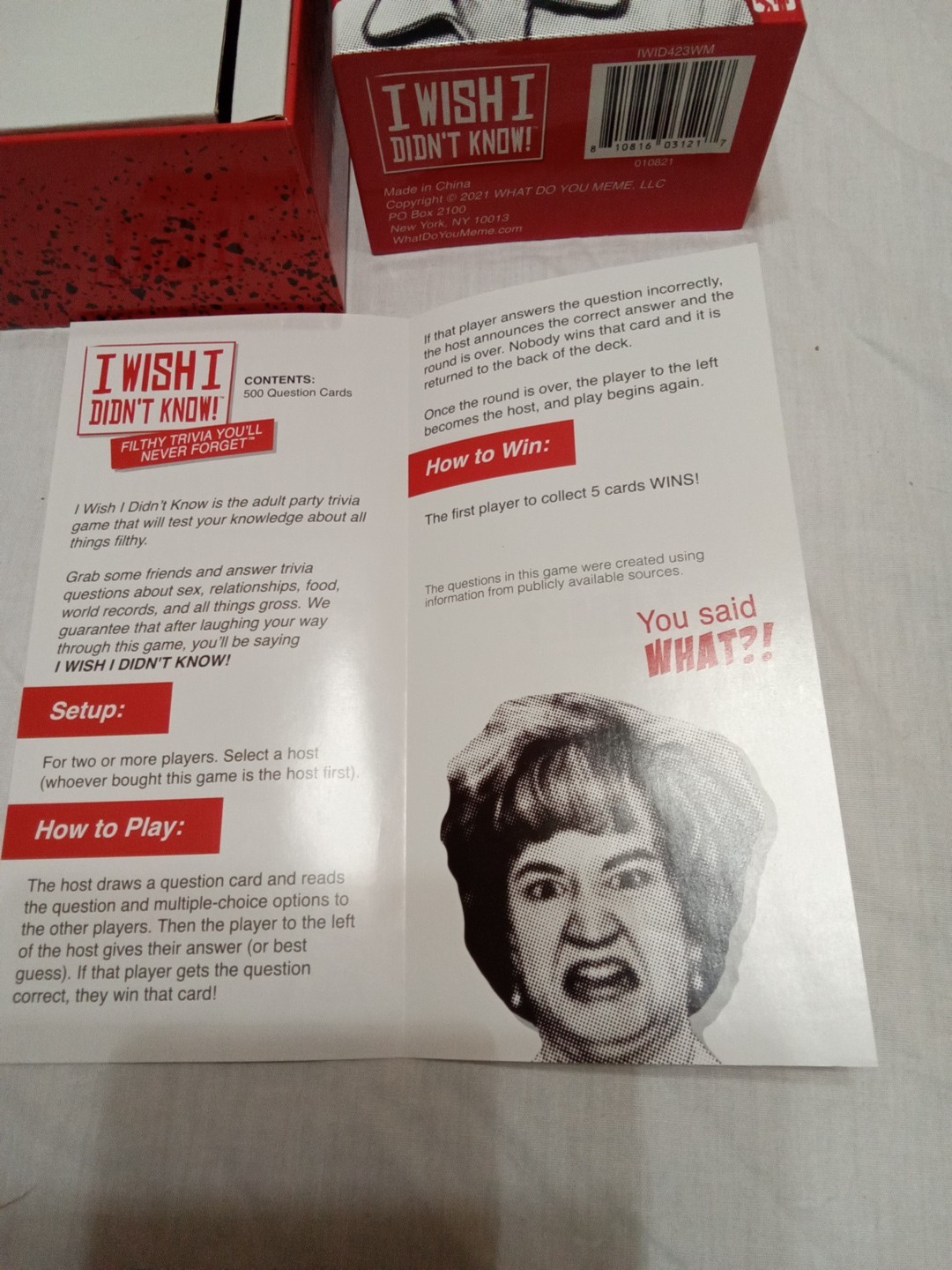 I Wish I Didn’t Know! The Filthy Trivia Adult Party Card Game What Do You Meme?