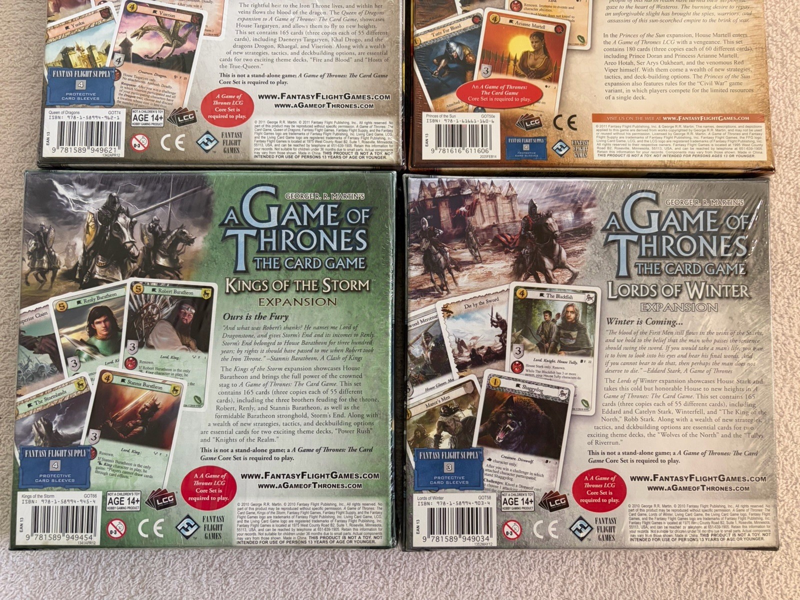 A Game of Thrones LCG Expansion Lot Of 6 New Sealed CCG