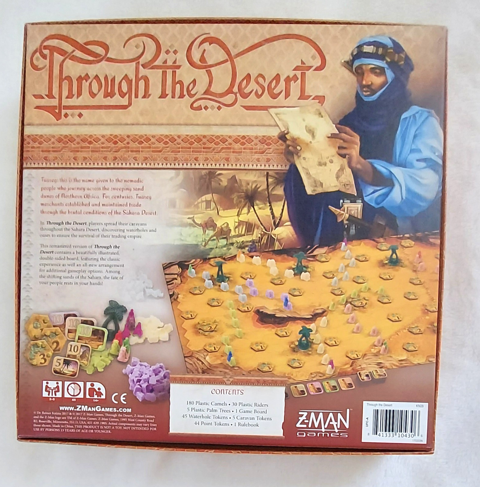 Through The Desert Board Game Strategy w/ Plastic Camels 2-5 14+