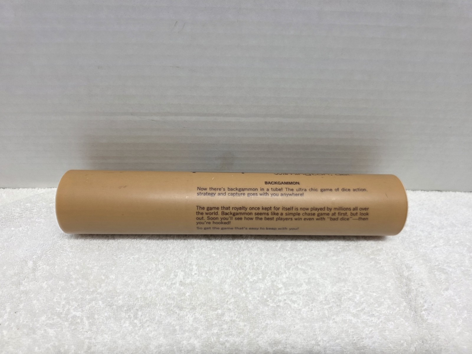 Backgammon Travel Game Tube 1978 The Game Merchant 254 complete set vintage
