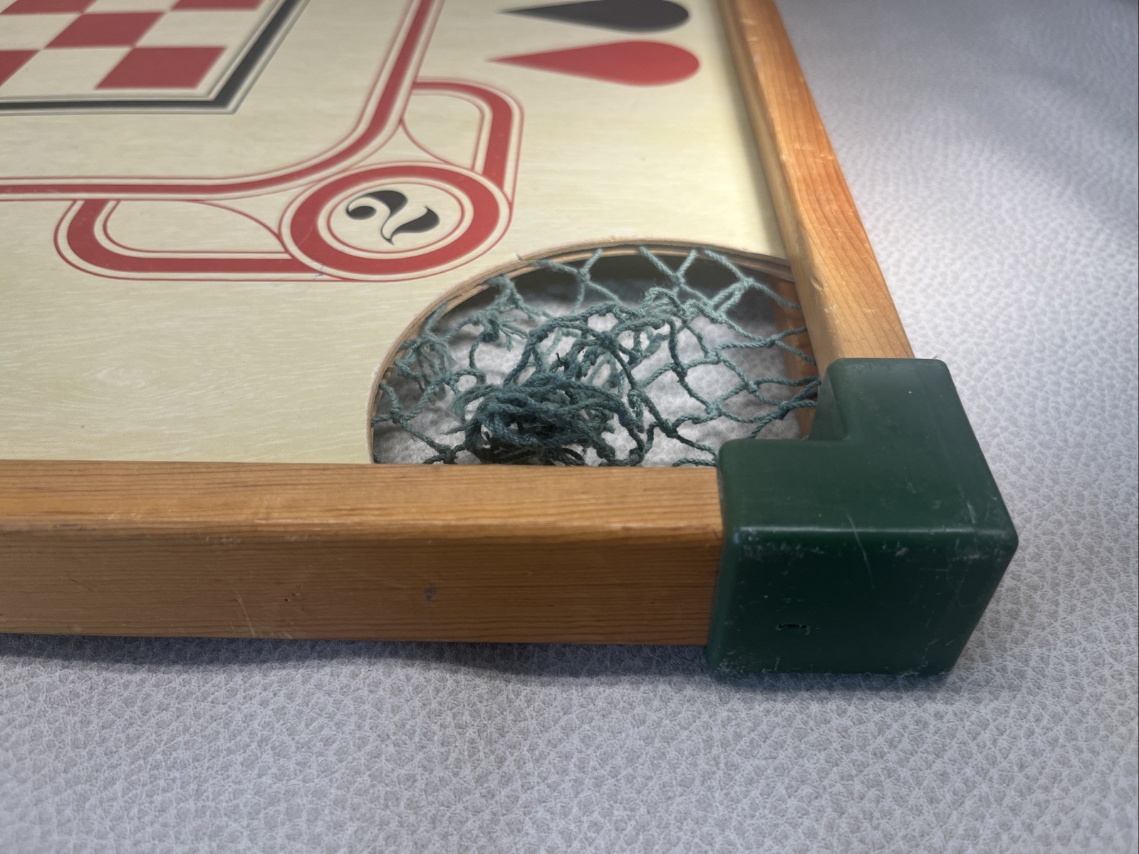 Carrom Double Sided Game Board With Attached Hanger. Game Room/man Cave.