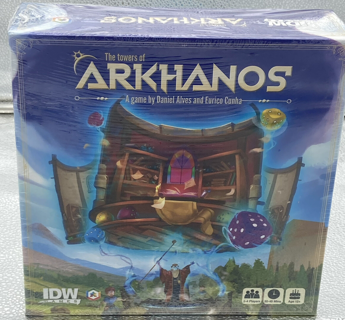 THE TOWERS OF ARKHANOS Dice Drafting Board Game, IDW Games 2019, Daniel Alves