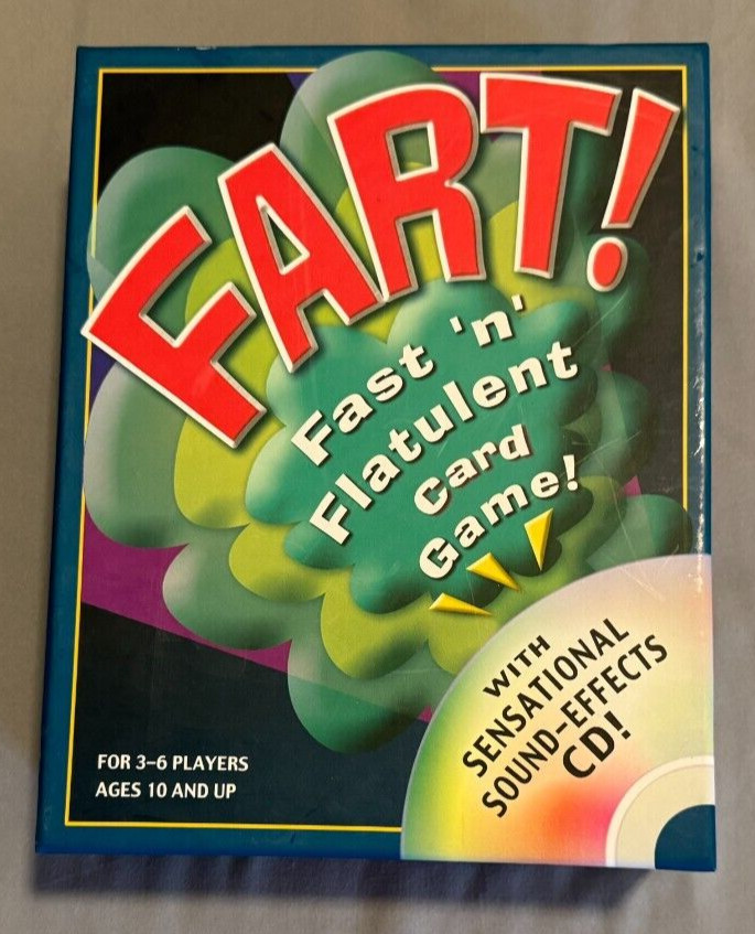 Fart! Fast ‘n” Flatulent Card Game! – Ages 10 and Up – 3-6 Players – Complete