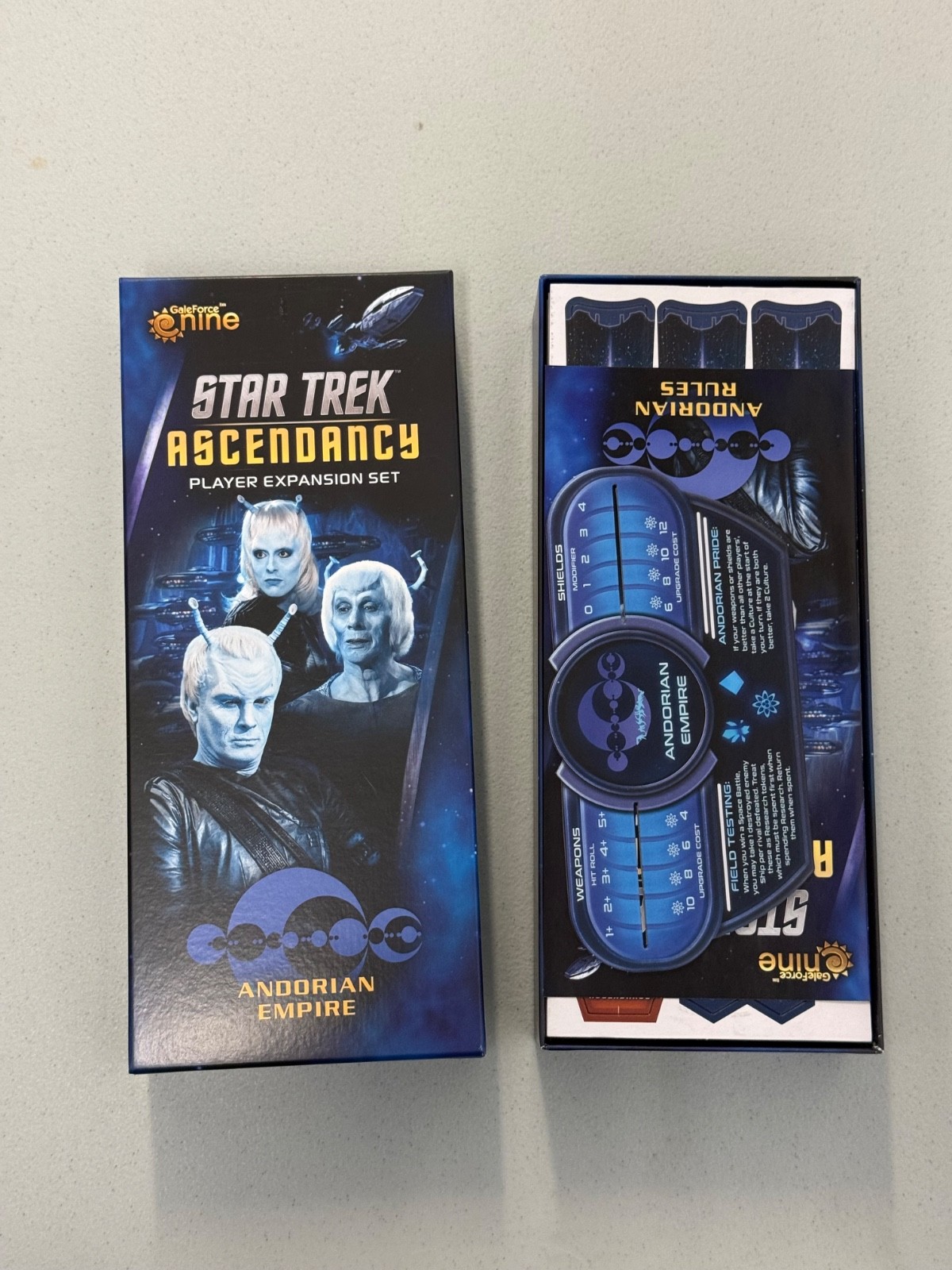 Star Trek Ascendency COMPLETE open NEVER PLAYED but UNPUNCHED Gale Force Nine