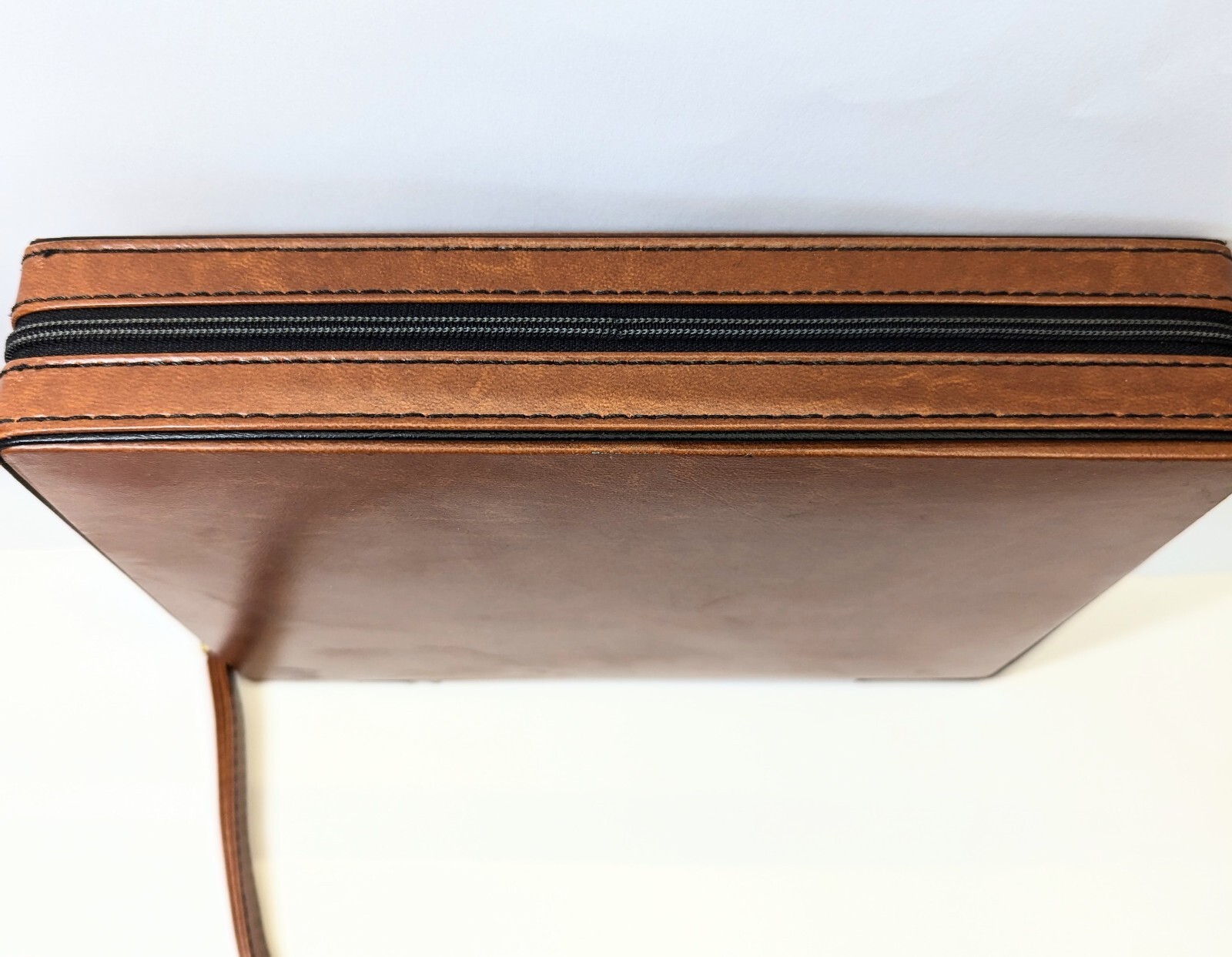 Vintage REISS Backgammon Travel BROWN FAUX LEATHER ZIPPER CASE Complete! 1970’s