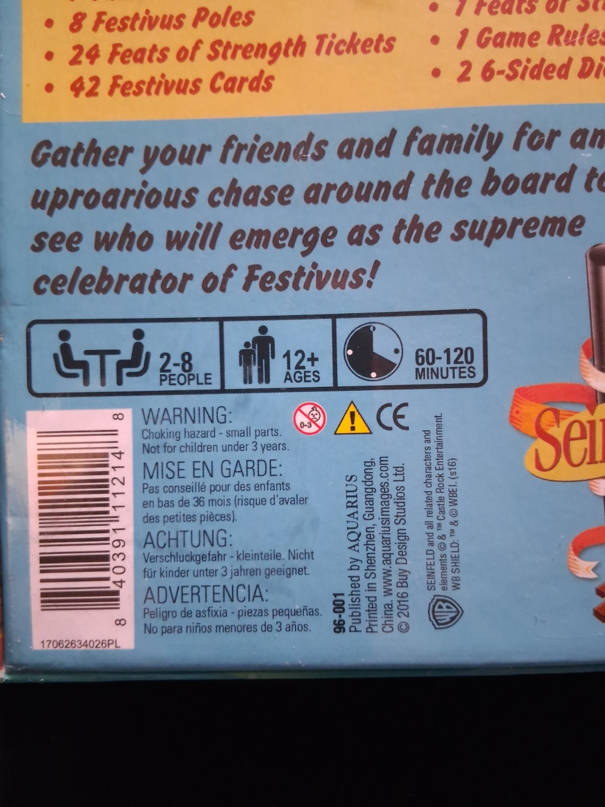 Seinfeld Happy Festivus Multi Player Party Board Game Complete Sealed Aquarius