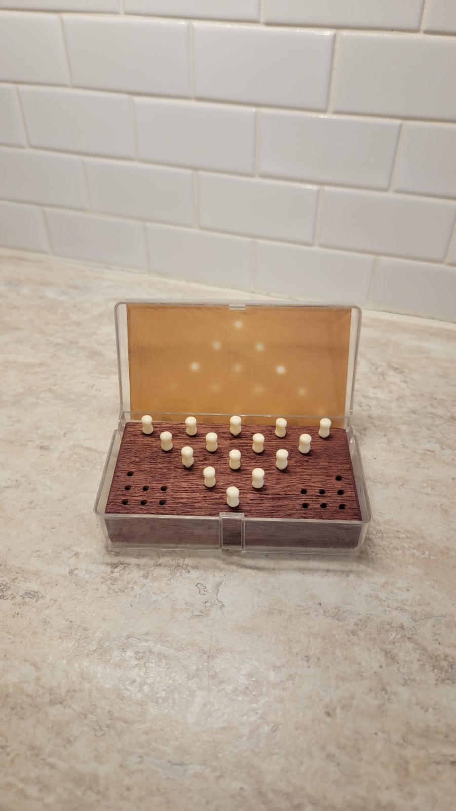 Solid Wood Triangle solitaire Peg Game Classic Wooden Brain Teaser Puzzle