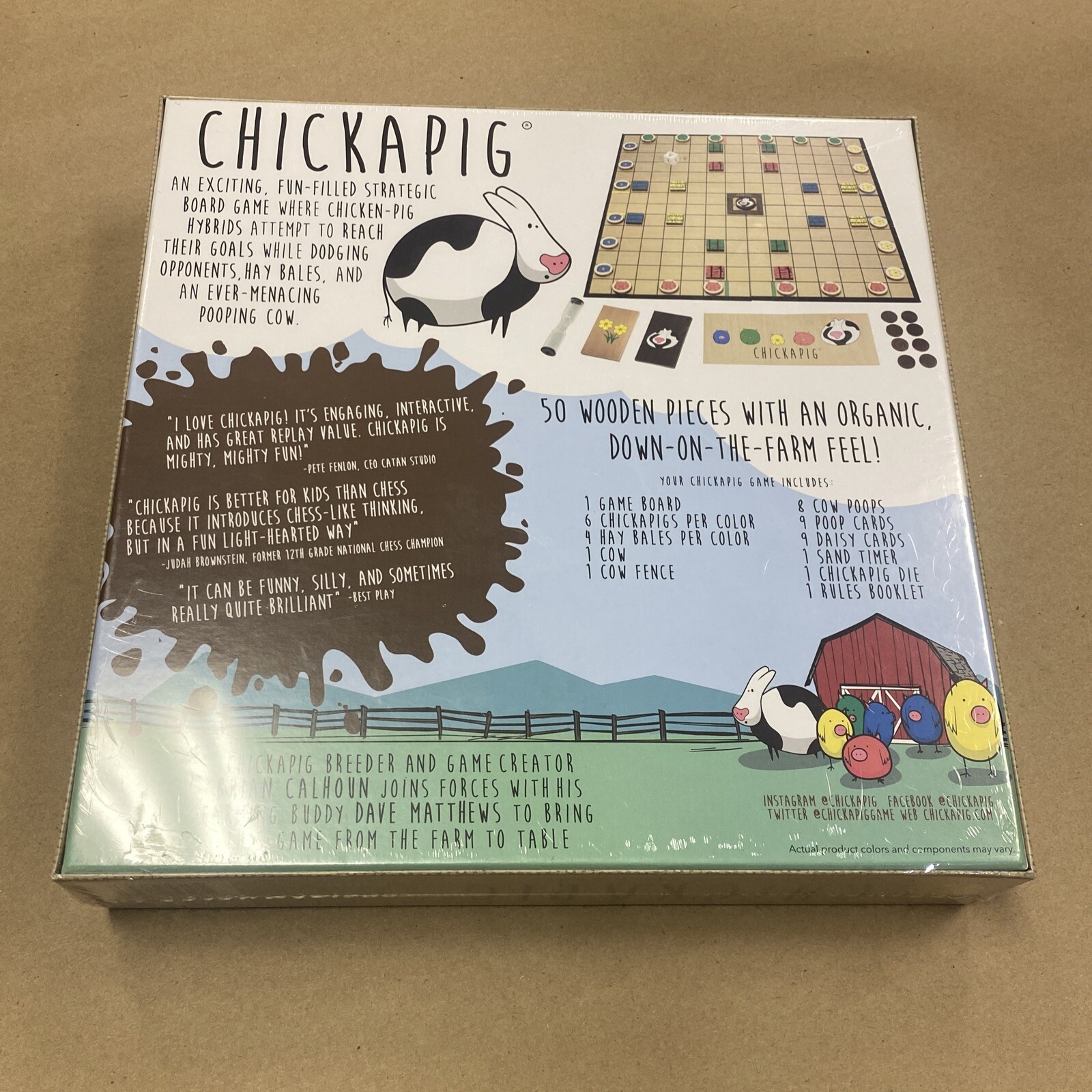 Chickapig Strategic Board Game Family Friendly Game For 2 or 4 Players with …
