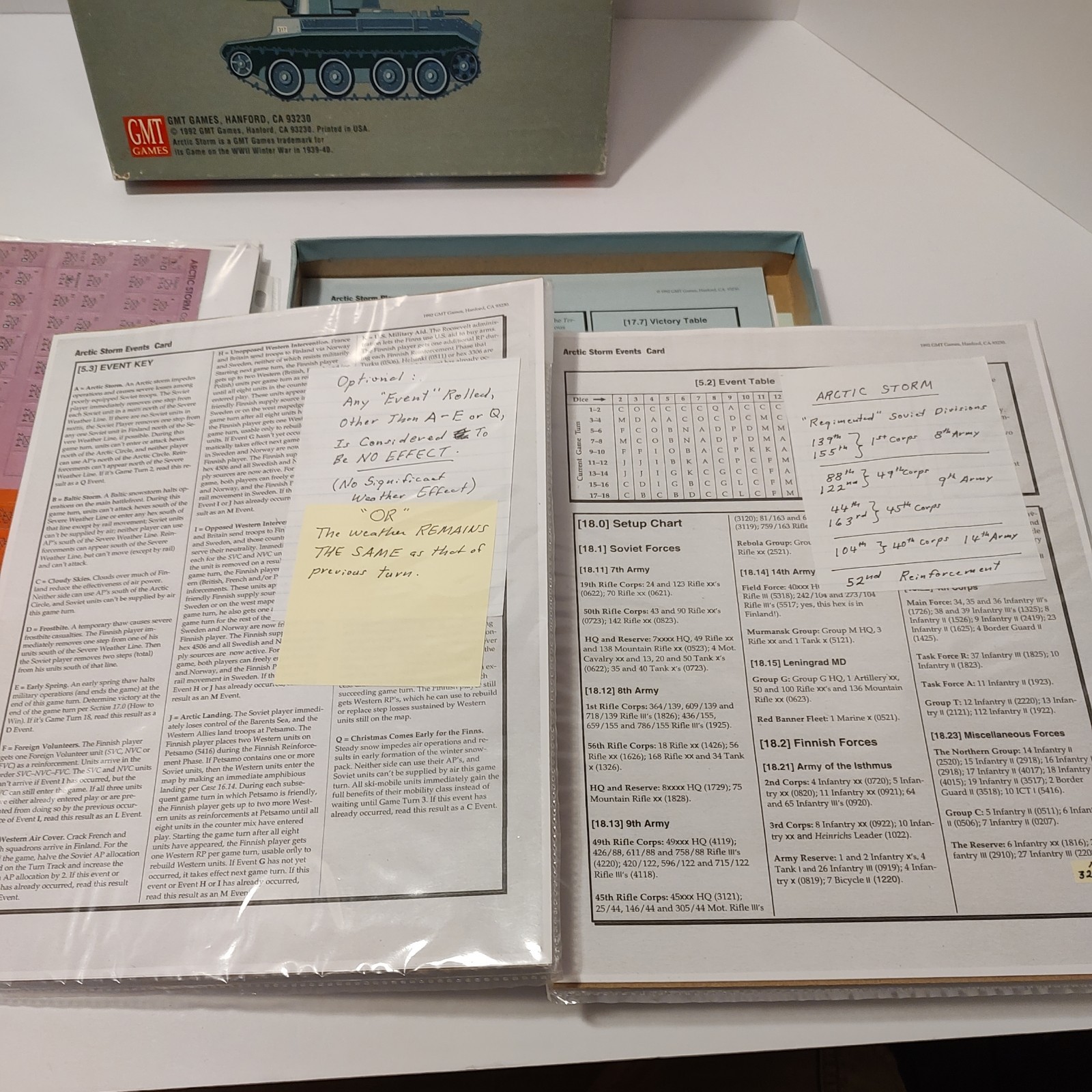 GMT WWII Arctic Storm Russo-Finnish Winter War PUNCHED W/ ERRATA