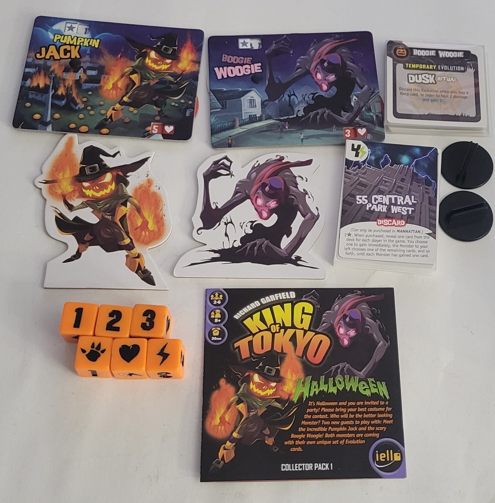 Iello- King of Tokyo Richard Garfield Board Game 2014 w/ Power Up! And Halloween