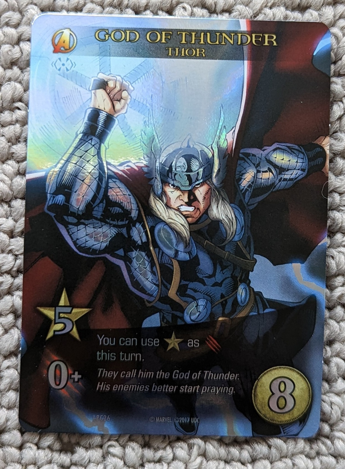 MARVEL LEGENDARY Thor God of Thunder Foil promo card organized play prize
