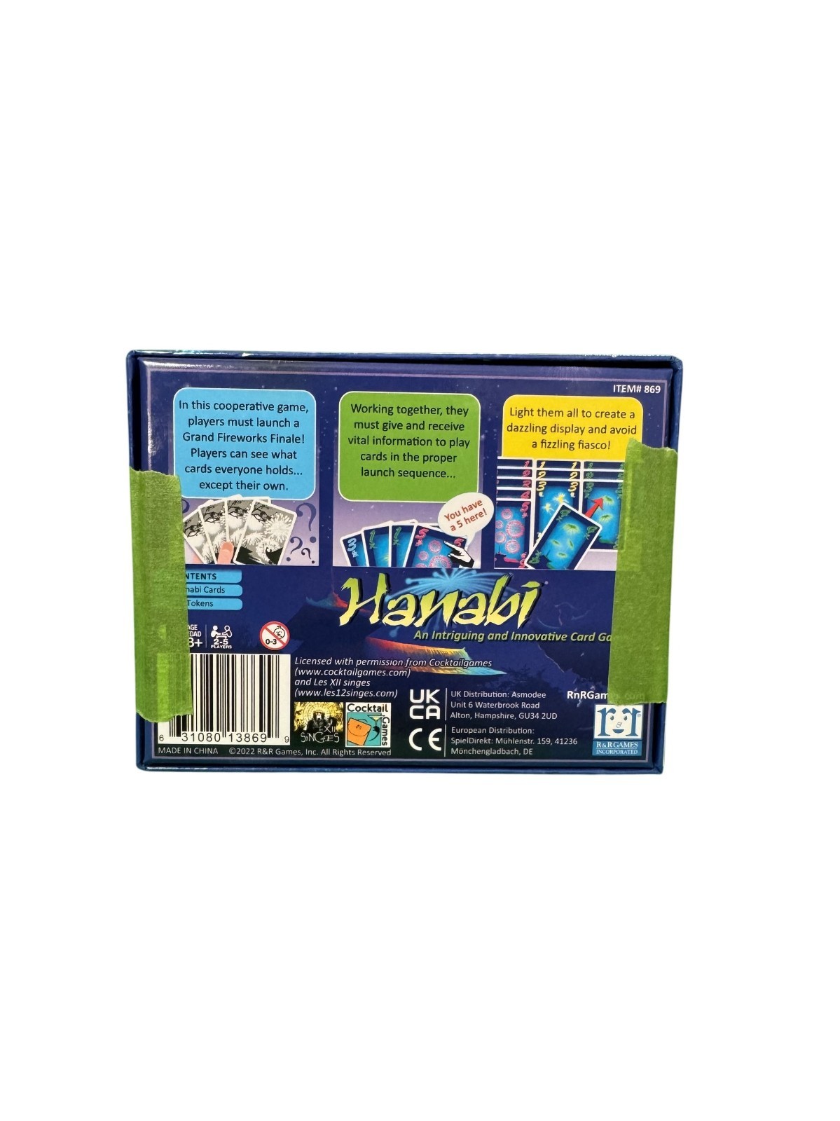 Hanabi Card Game By R&R Games Cooperative Fireworks Themed Strategy Game