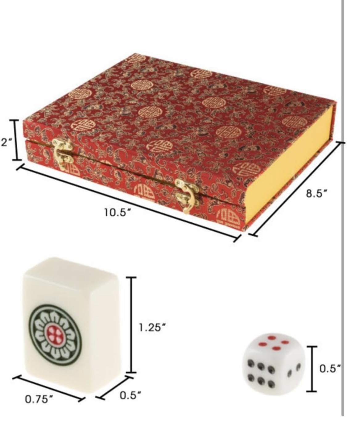 *NEW IN BOX* Traditional Mahjong Tile Game with 146 Engraved Tiles and Two Dice
