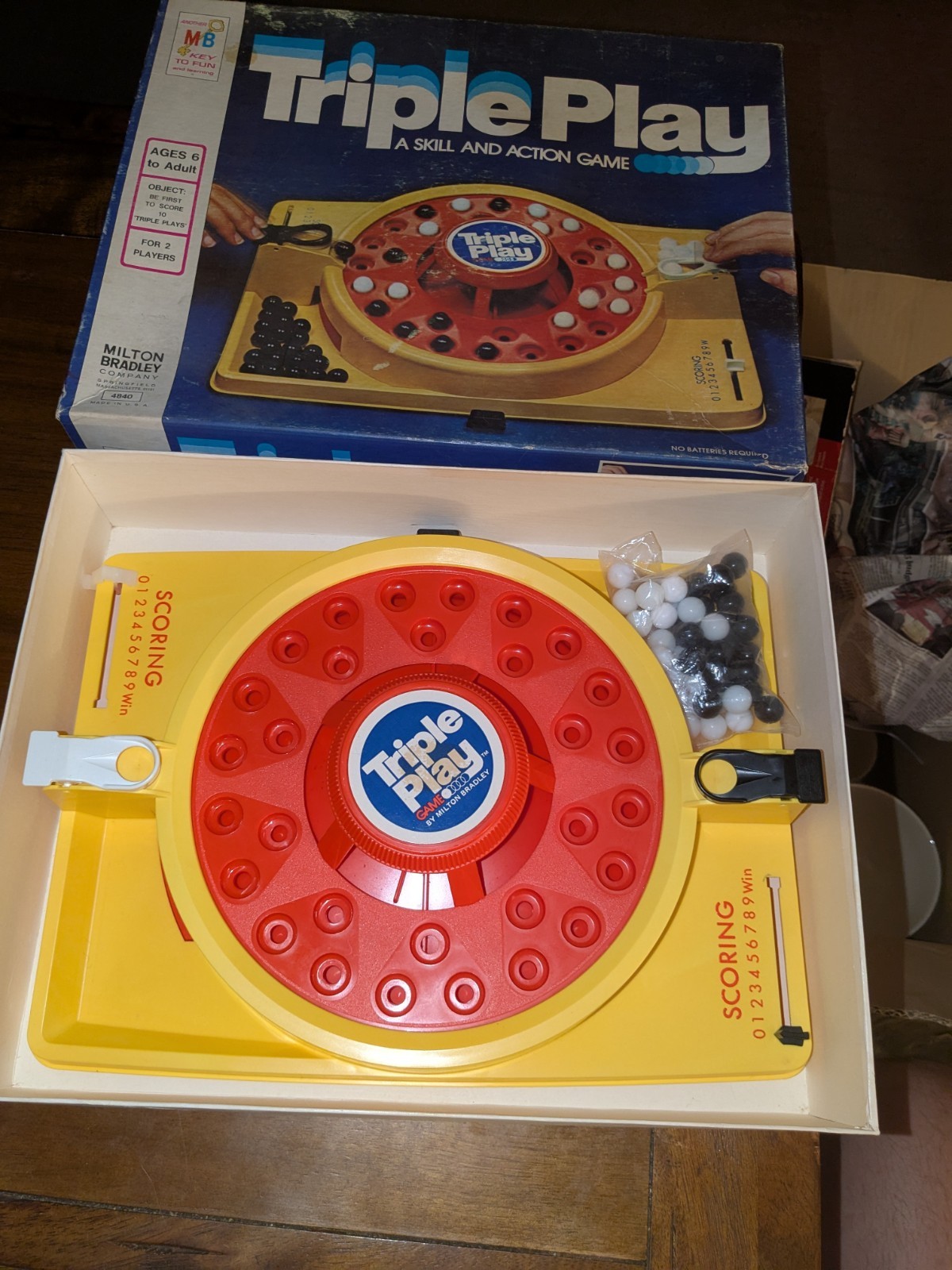 TRIPLE PLAY Skill and Action Game Milton Bradley 1978 Complete In Nice Condition