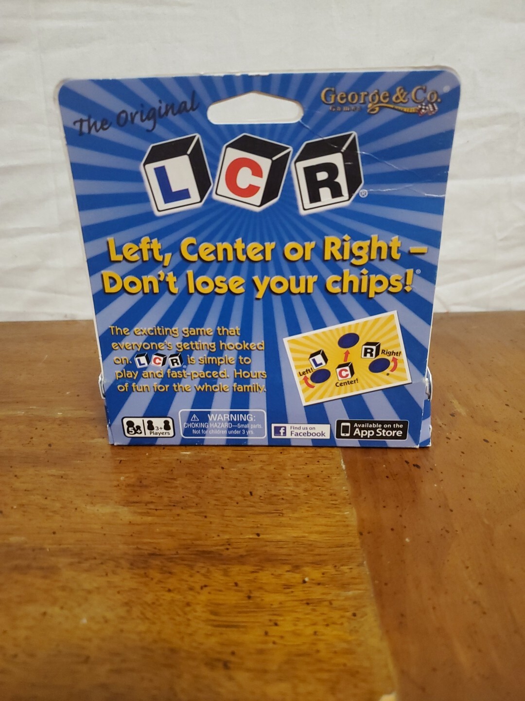 LCR Game Original Left, Center Or Right Dice Game George & Company Red Chips NEW