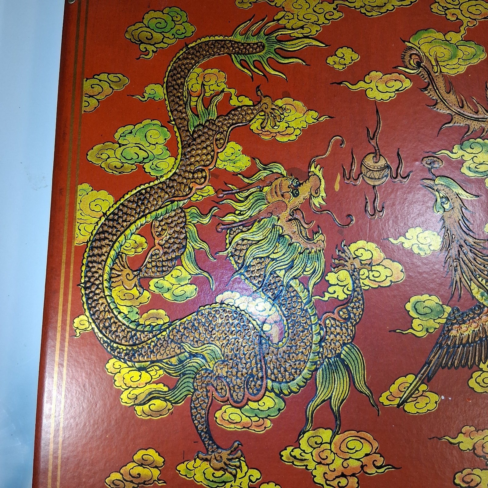 Vintage Chinese Dragon Phoenix Multi Game Chest Chess Backgammon Go Complete 16″