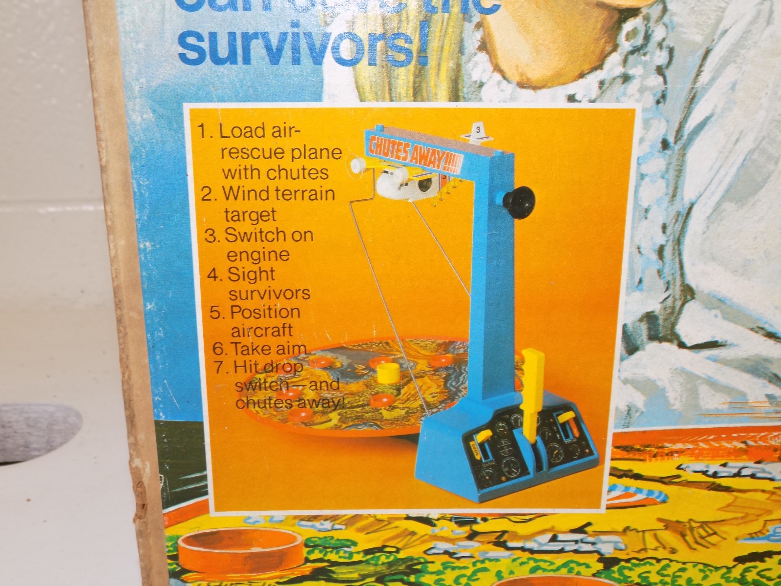 Vintage 1977 Chutes Away Air Rescue Target Game Gabriel Complete w/ Box