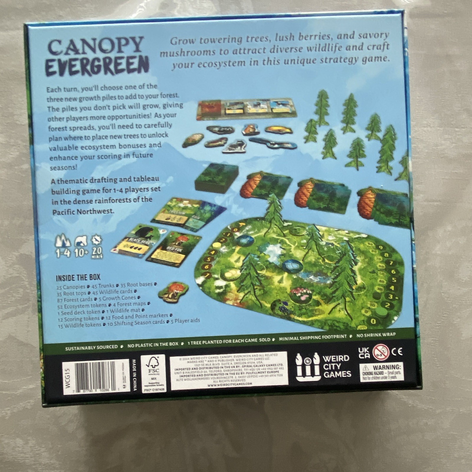 Weird City Games Canopy Evergreen Board Game, Strategy, Ages 10+, 1-4 Players