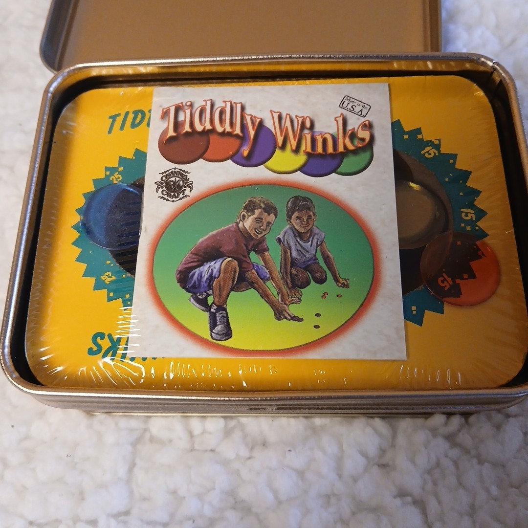 Tin Box Tiddly Winks for 2 to 6 Players Vintage Game 2002 Channel Craft New