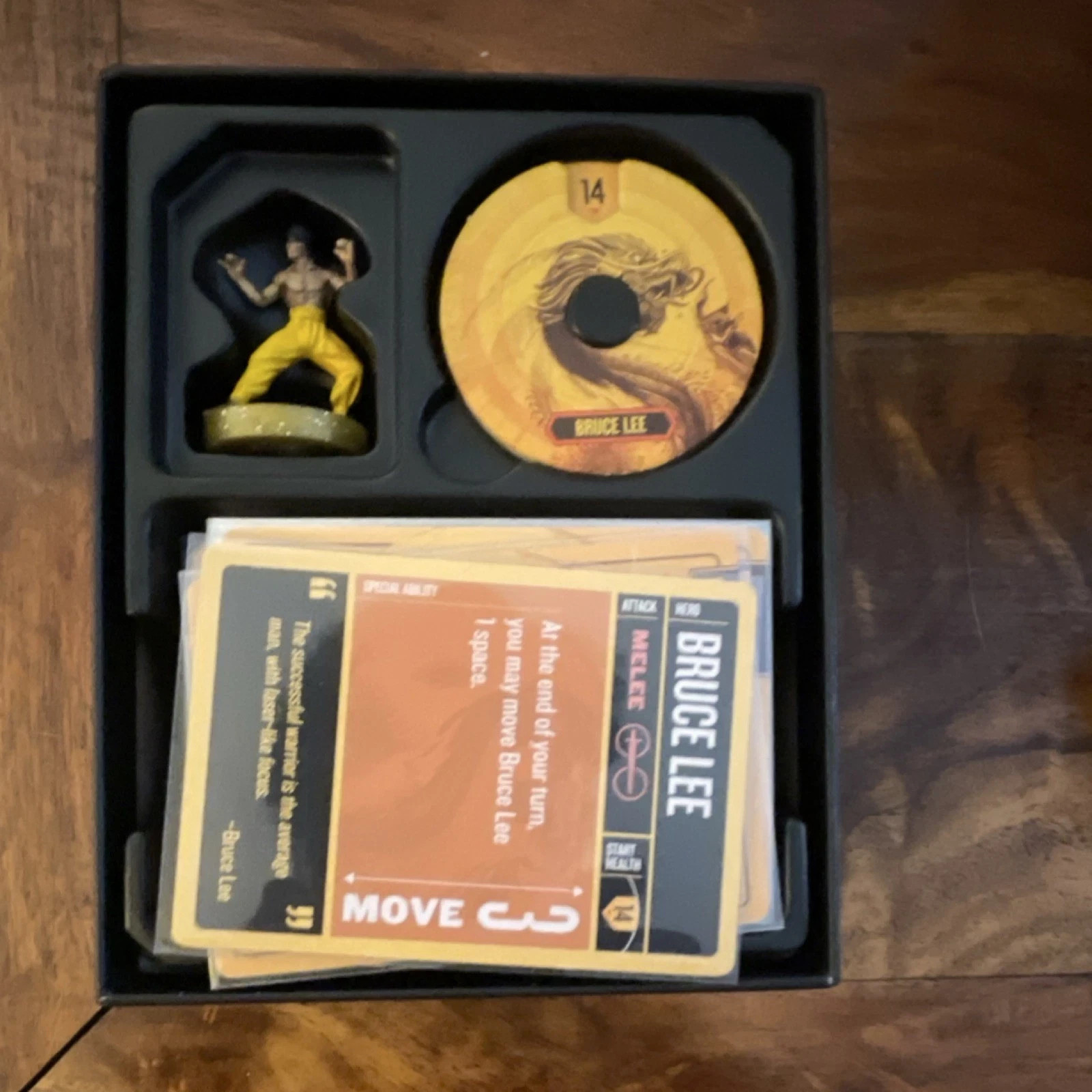 Unmatched Bruce Lee Out of Print Expansion Sleeved Cards Painted Figure