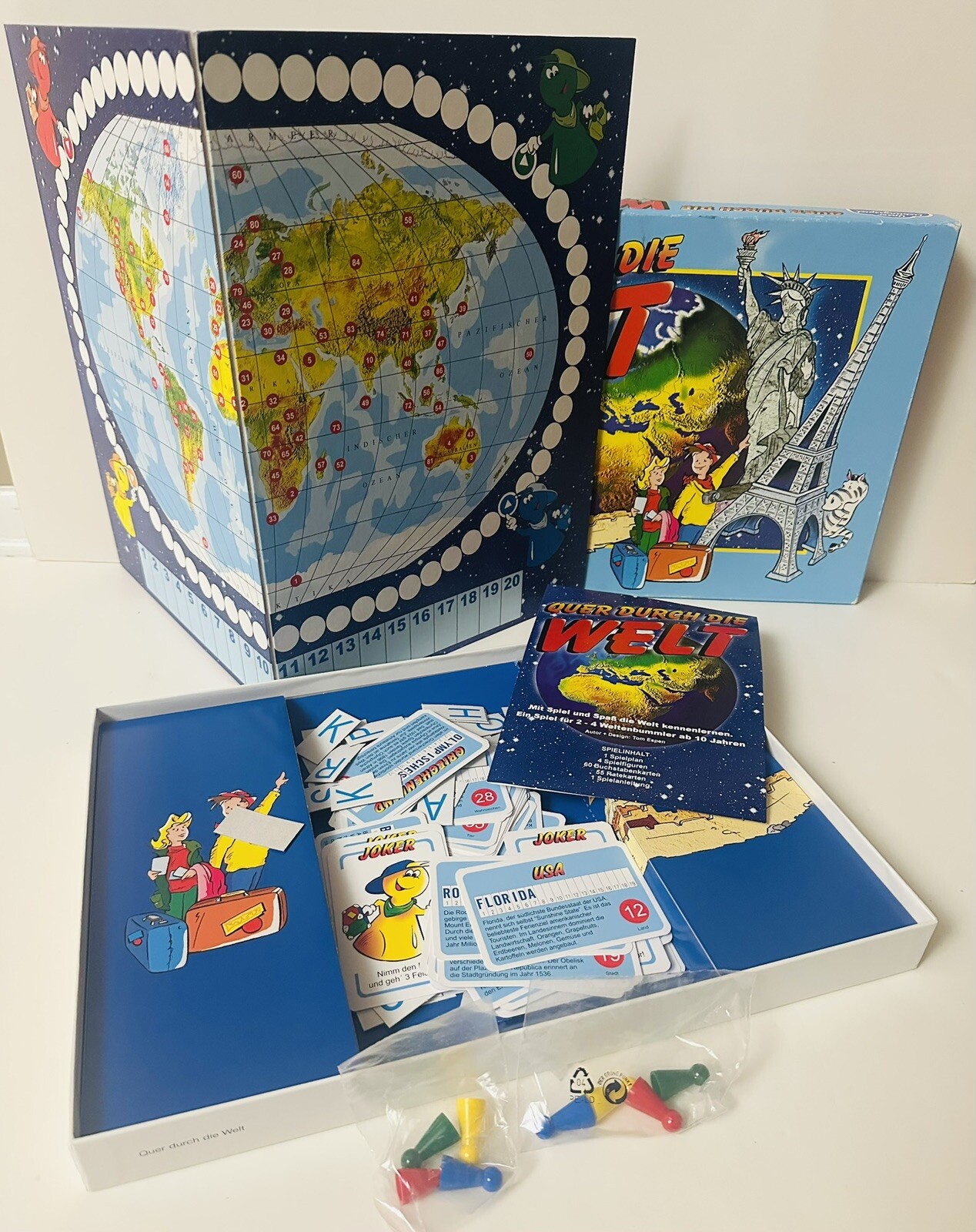 Quer Durch Die WELT World Travel Board Game RARE Unser Lieblingspiel In German