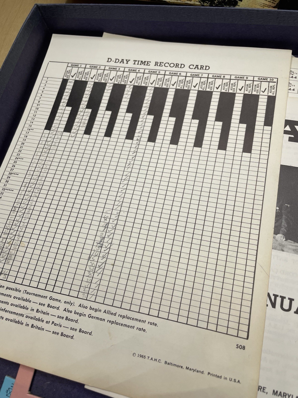 1961 Vintage Avalon Hill D-Day Invasion Board Game World War II