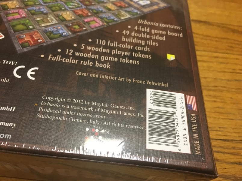 SEALED Mayfair Games: Urbania Board Game (New)