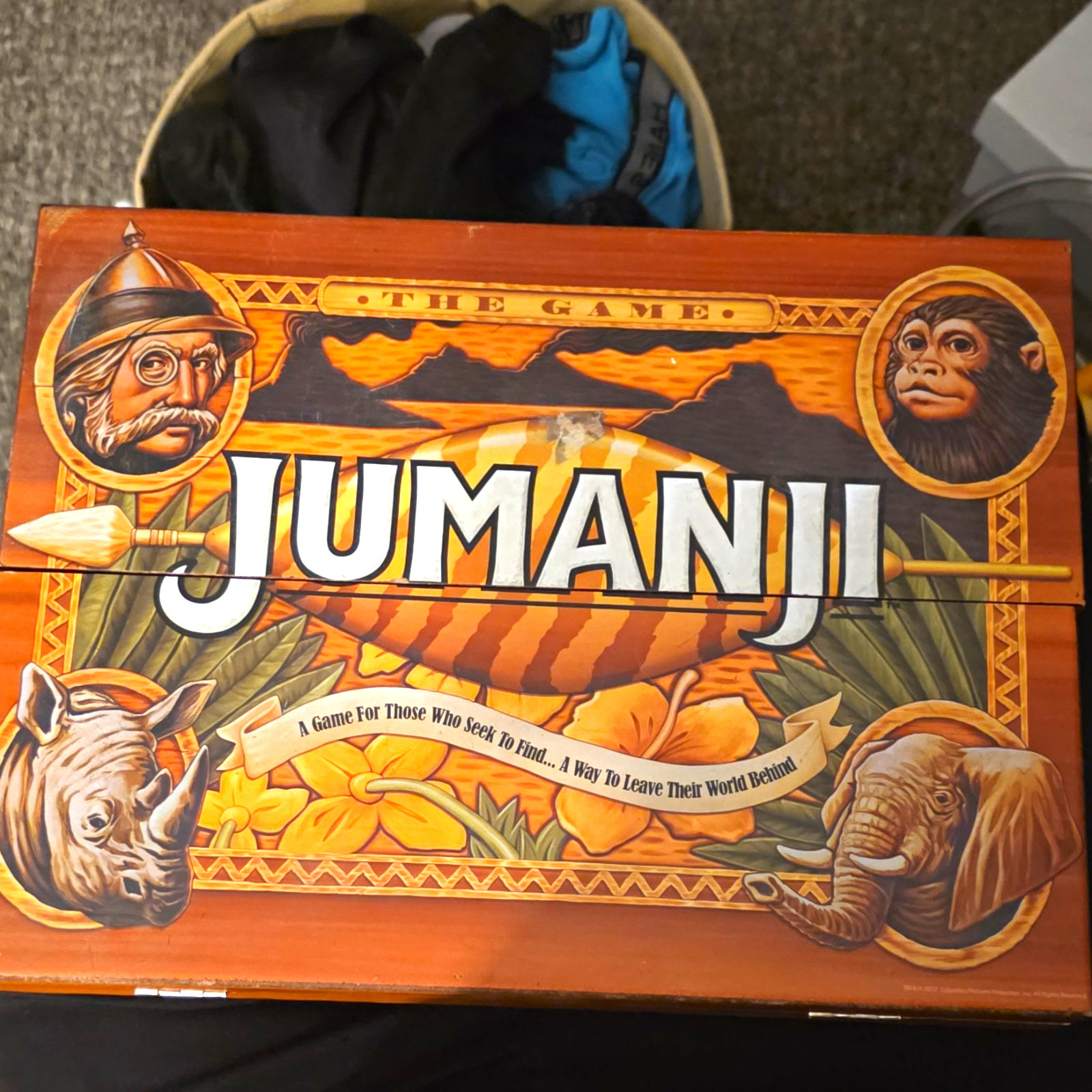 Cardinal Jumanji Adventure Board Game Wooden Box Complete, 2+ Players, Age 8+