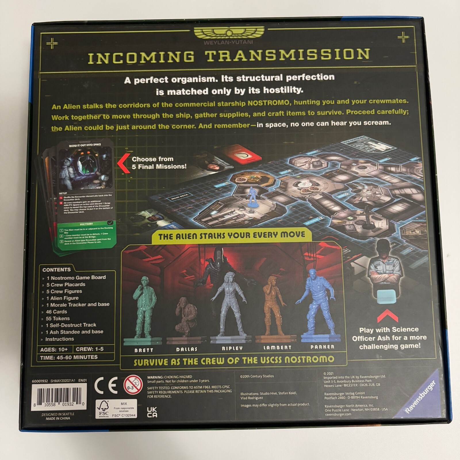 Ravensburger: Alien Fate of The Nostromo Board Game – Complete