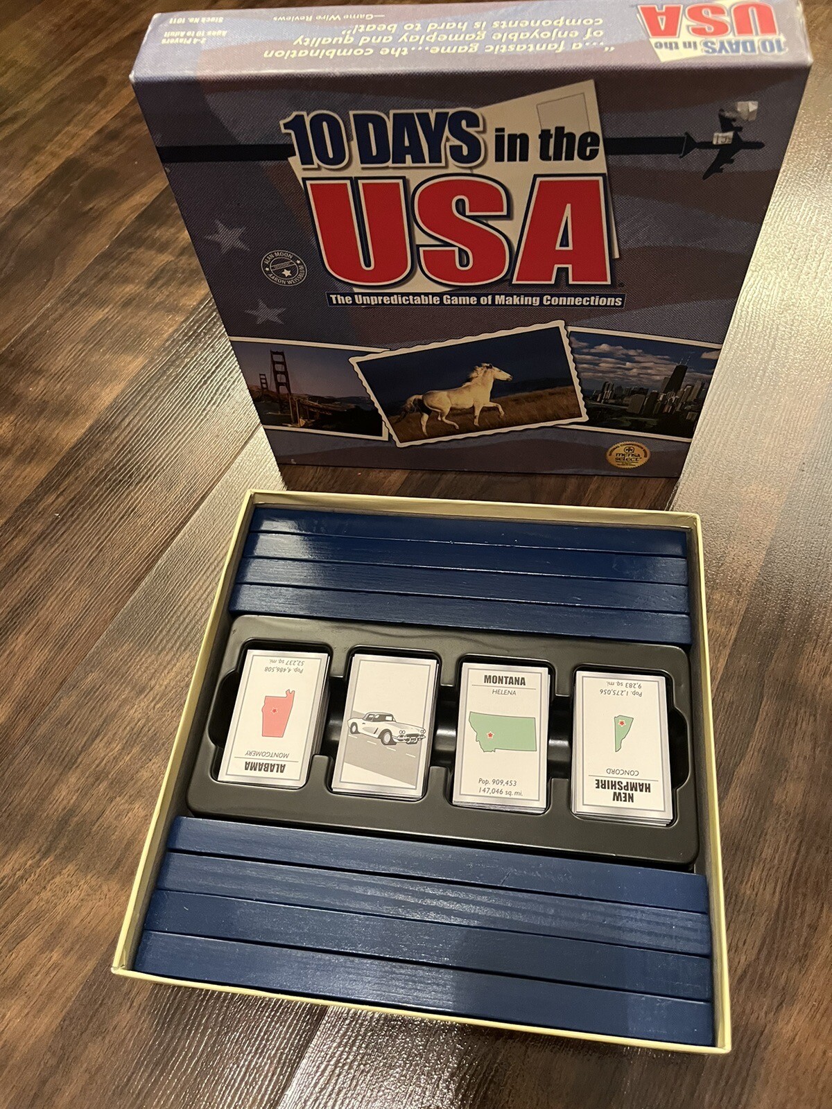 10 Days In the USA  Board Game Travel Geography Alan Moon Out of the Box 2004