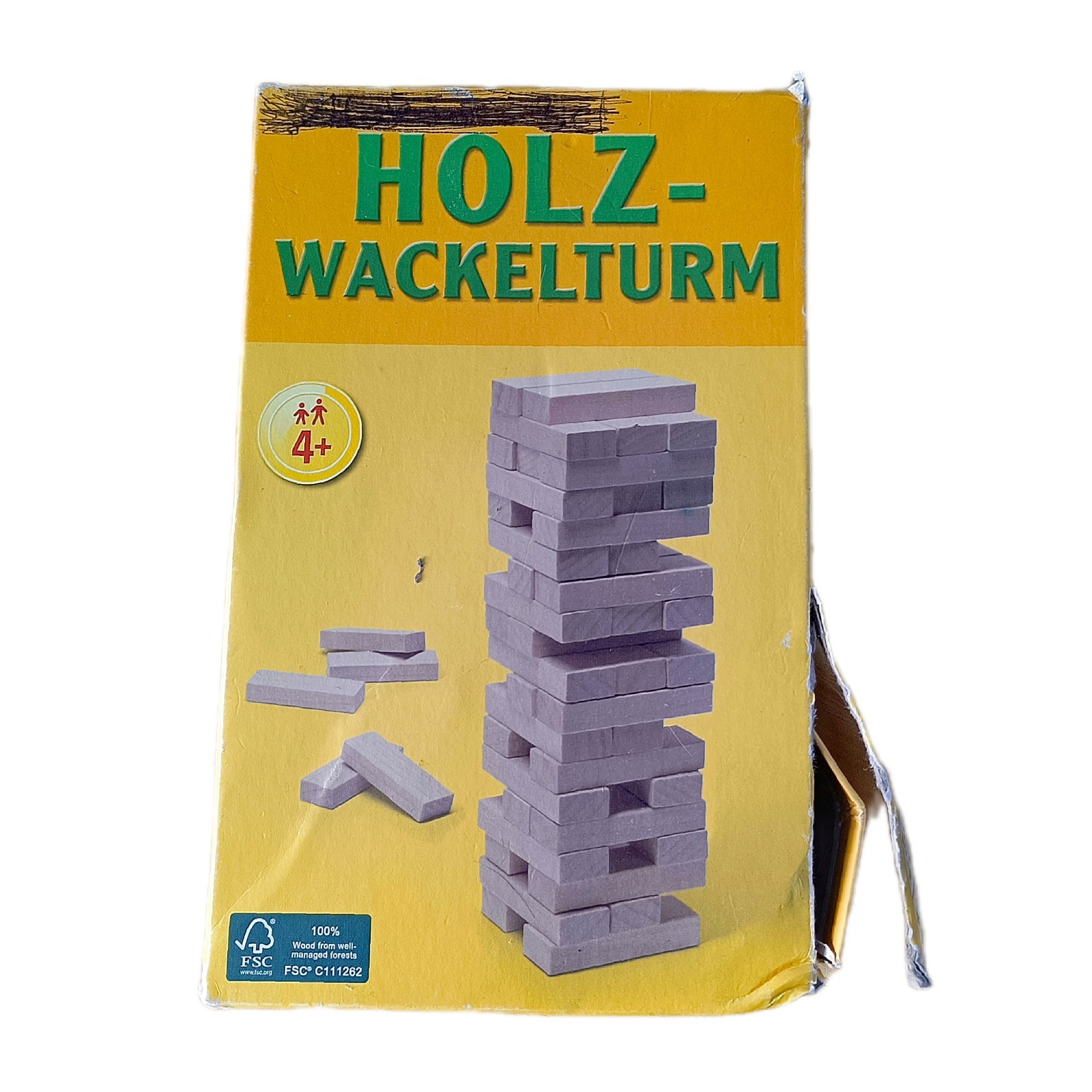 Wooden Tumbling Tower Game Set 45 Blocks FSC Certified Germany Skill Game