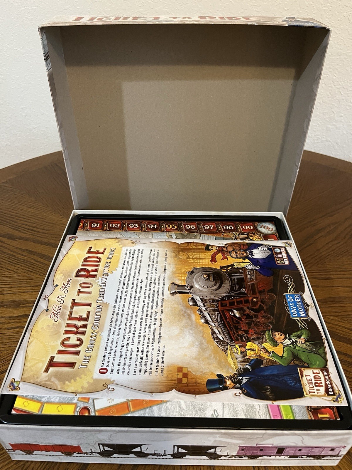 Days of Wonder Ticket To Ride by Alan Moon Train Adventure Board Game Complete