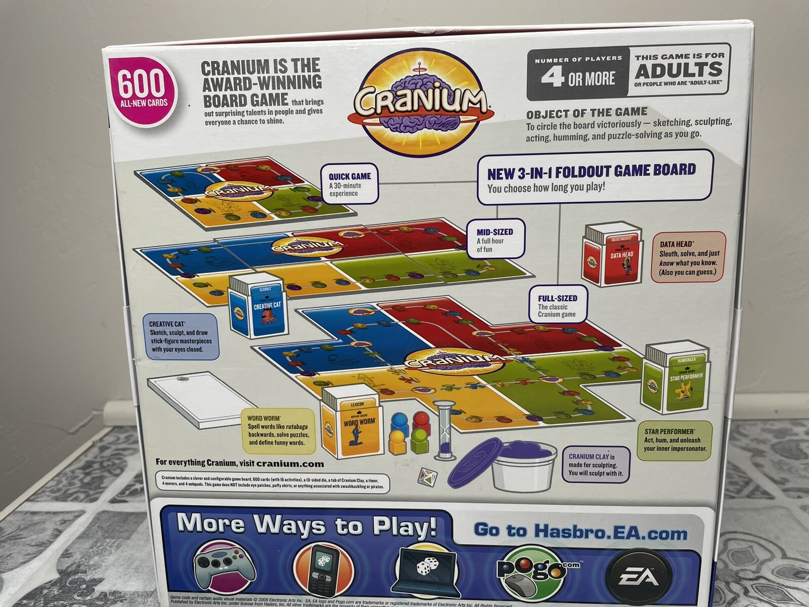 Cranium 3 In 1 Board Game By Hasboro 2009 Complete Adult 16+