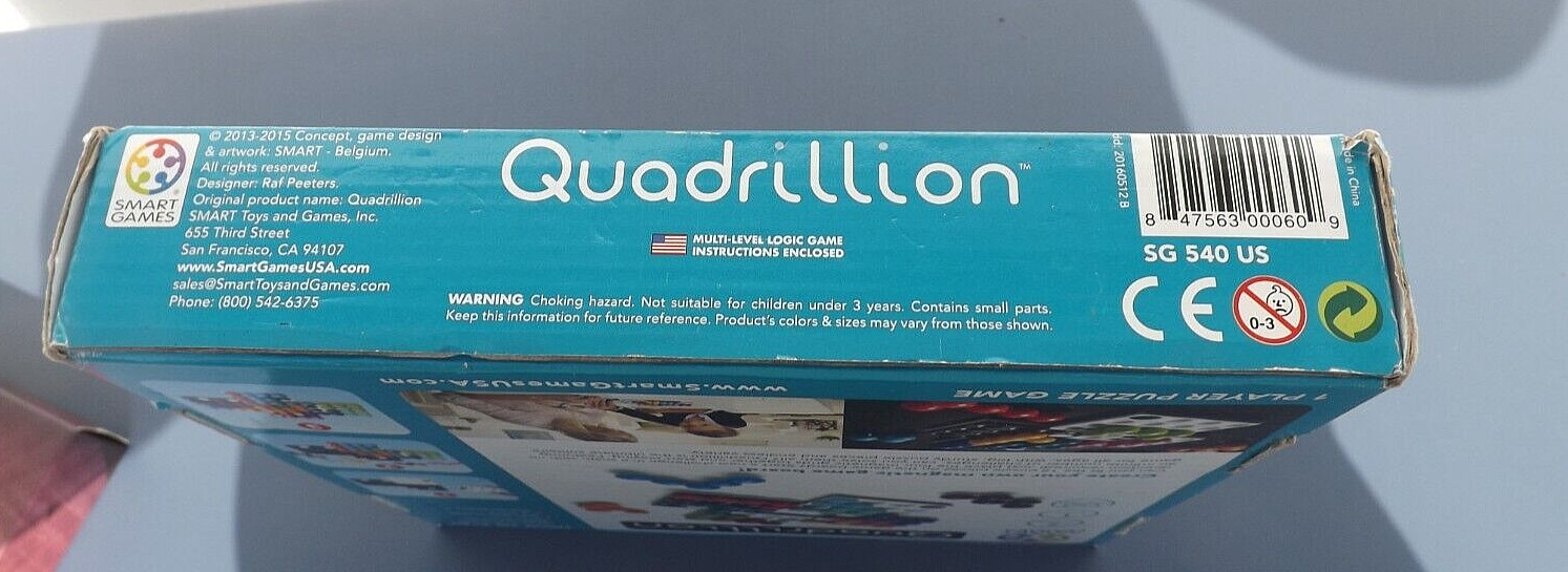SMART GAMES QUADRILLION MAGNETIC GRIDS – 7 TO ADULT FOR 1 PLAYER PUZZLE GAME