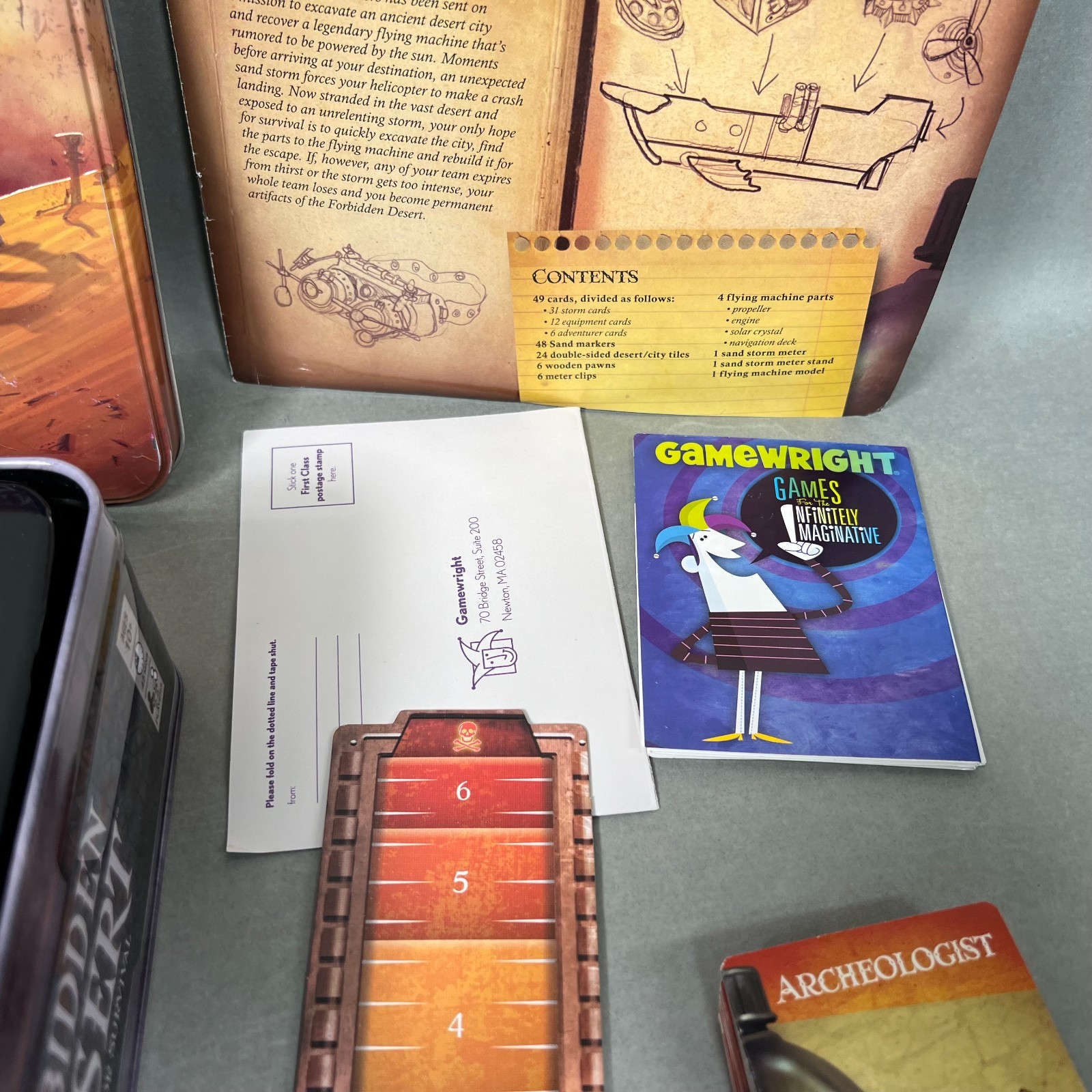 FORBIDDEN DESERT Cooperative Strategy Survival Game Gamewright COMPLETE NICE