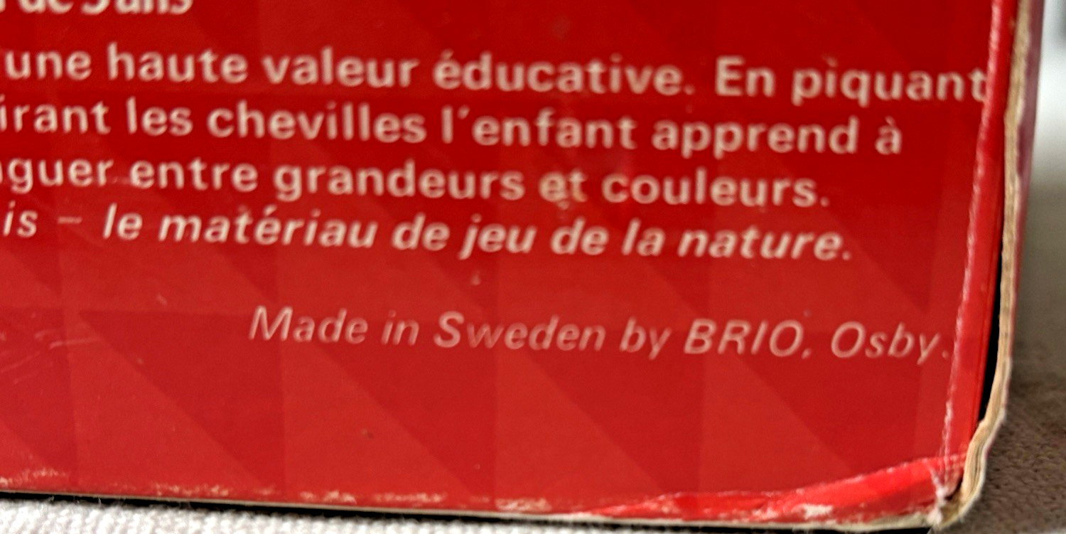 Vintage Brio Wooden Pegs Board Game Complete Educational Toy Sweden Made Mint!