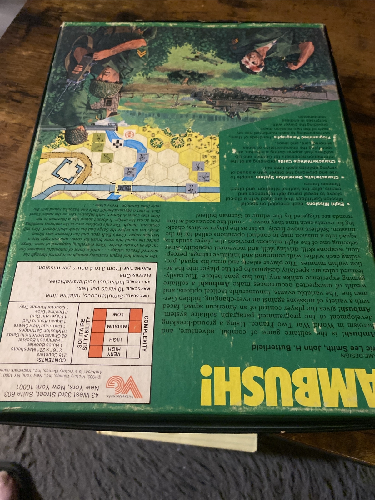 Ambush! Vintage Board Game by Victory Games Inc. VG Condition, Complete