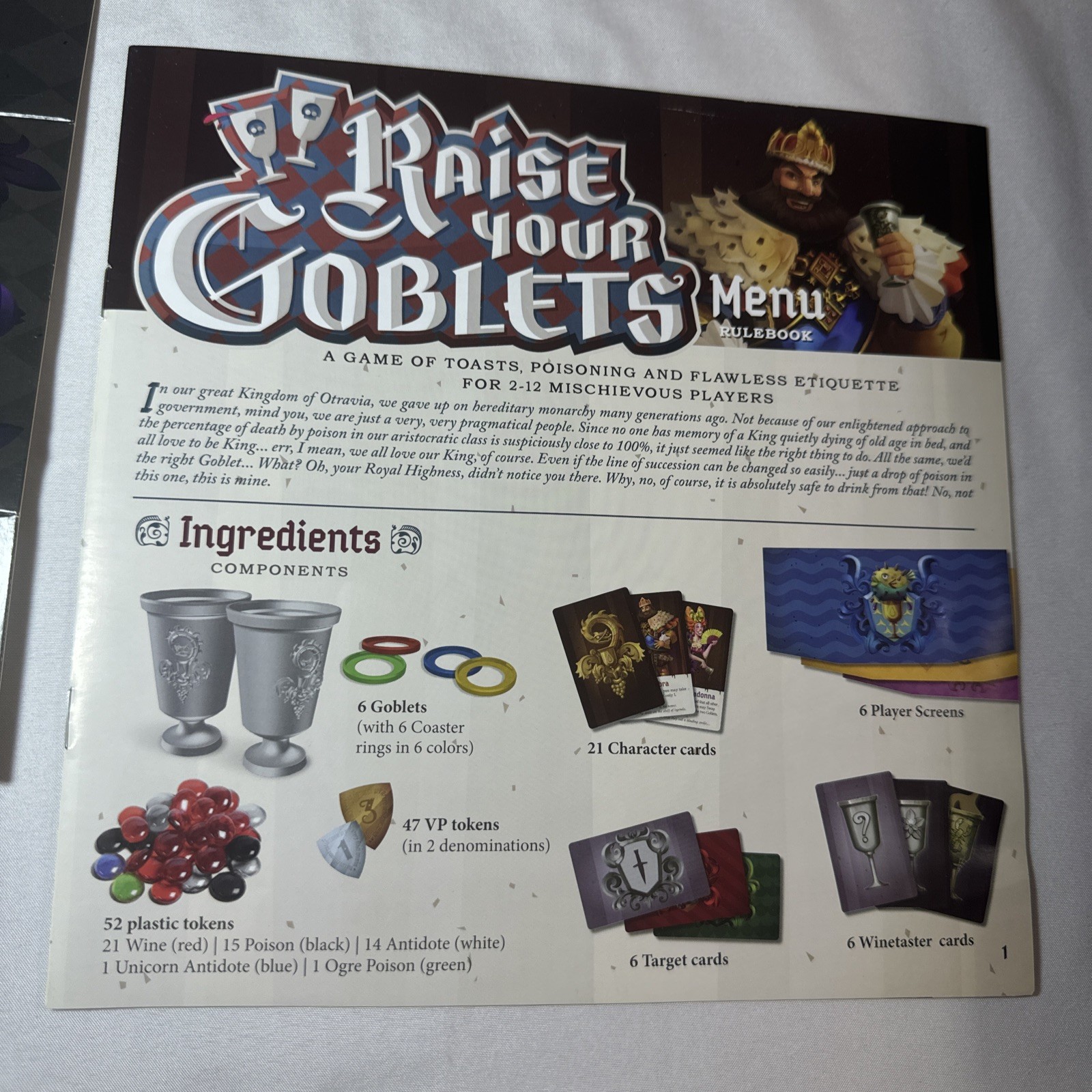 Raise Your Goblets Board Game 2016 CMON Horrible Games 100% COMPLETE