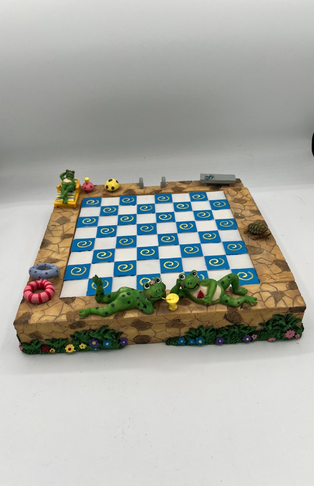Lawns & Tortoise & Hares Oh My! Checker Set with Frog Playing Pieces Used In Box