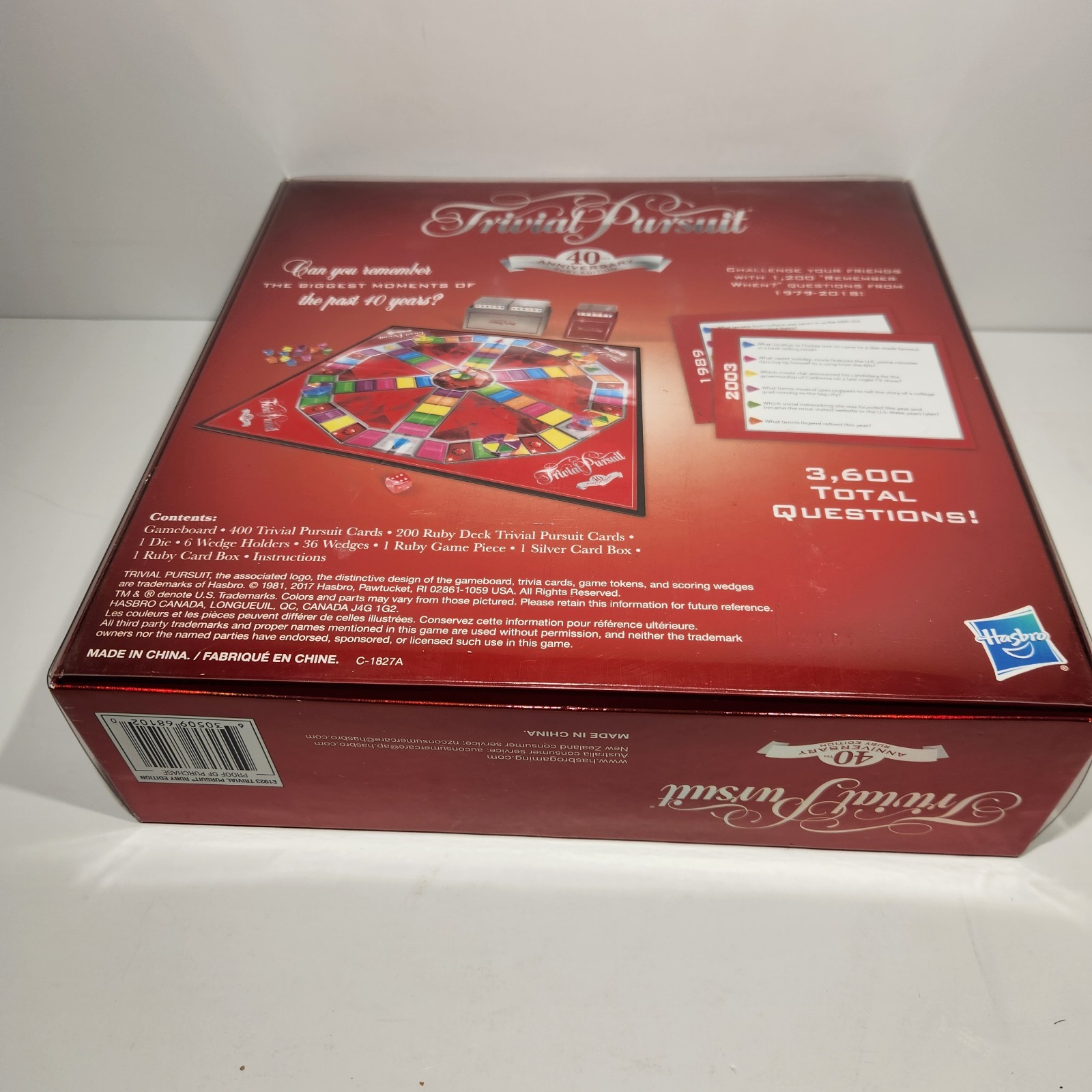 Trivial Pursuit Ruby Edition 40th Anniversary Board Game 100% COMPLETE!