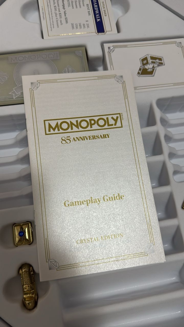 💎Monopoly 85th Anniversary Edition Board Game Swarovski Crystals Clear /500