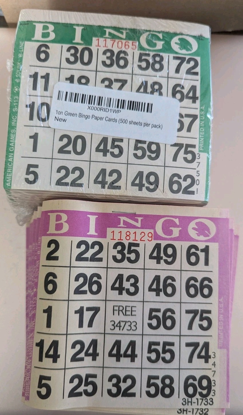 Professional Deck of Bingo Calling Cards- 5 Colors- 1-75 W/ Pack Of Bingo Cards