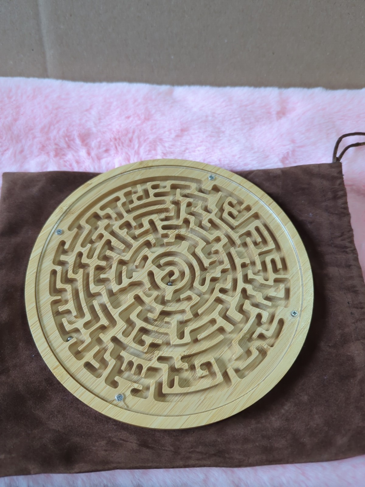 Round Wooden Labyrinth Board Game – Marble Maze for Education and Fun For All