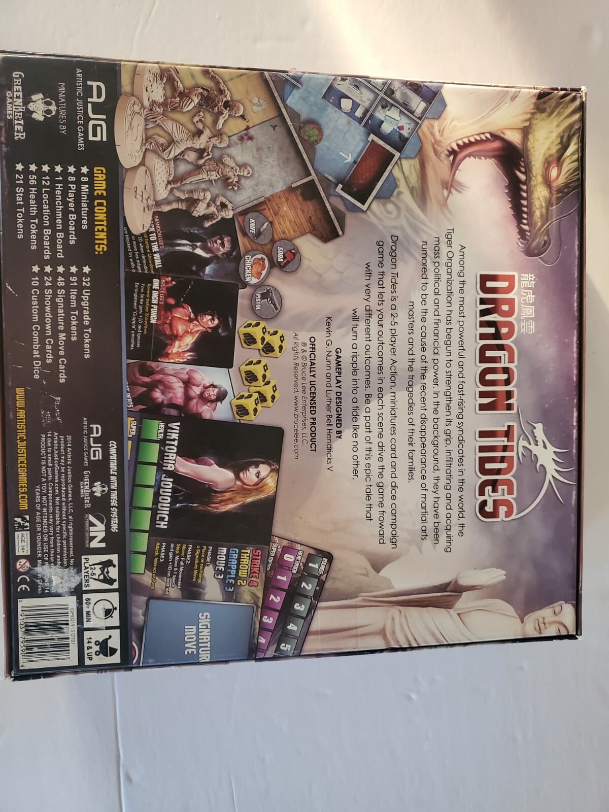 Dragon Tides Justice Bruce Lee Board Game New But Missing One Figurine 2014
