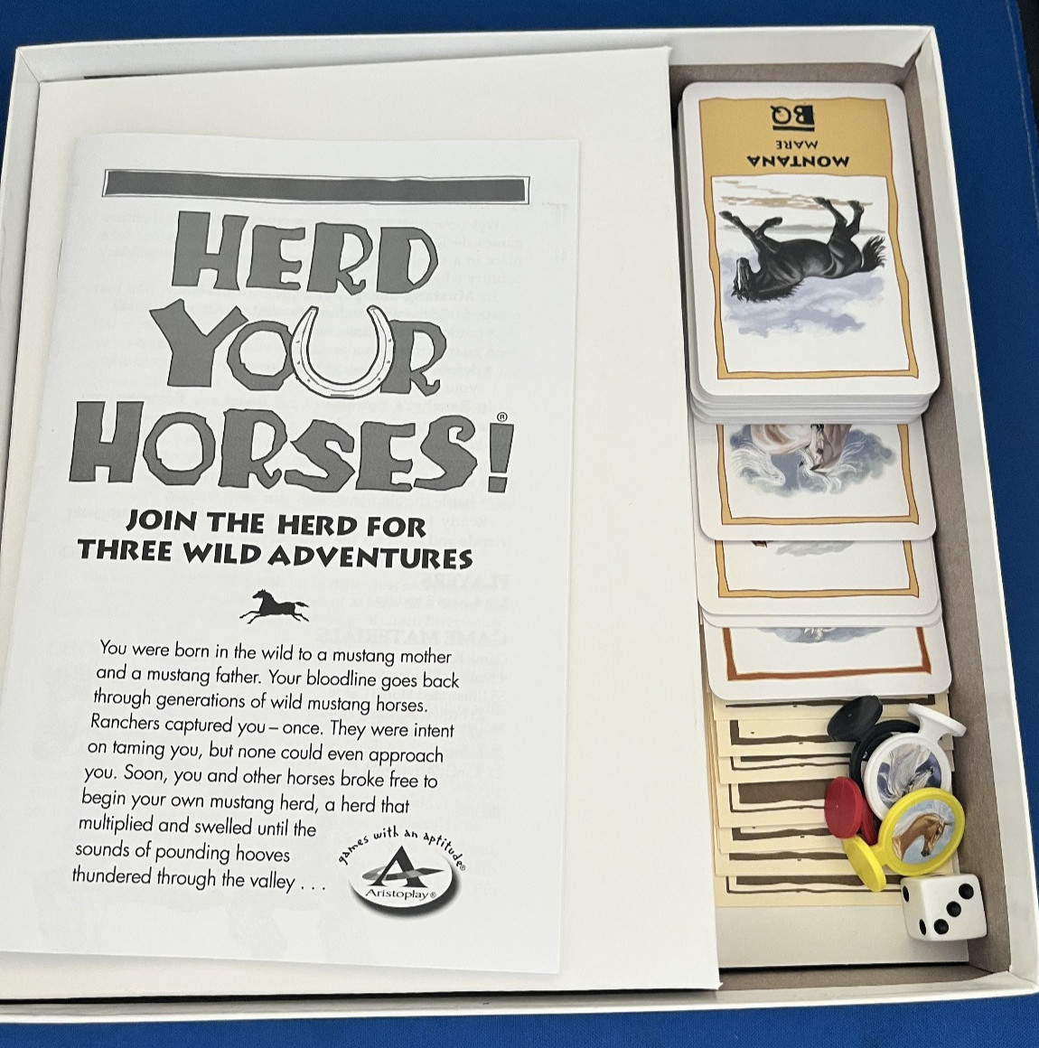 Herd Your Horses Wild Mustang Board Game 2012 Aristoplay 100% COMPLETE