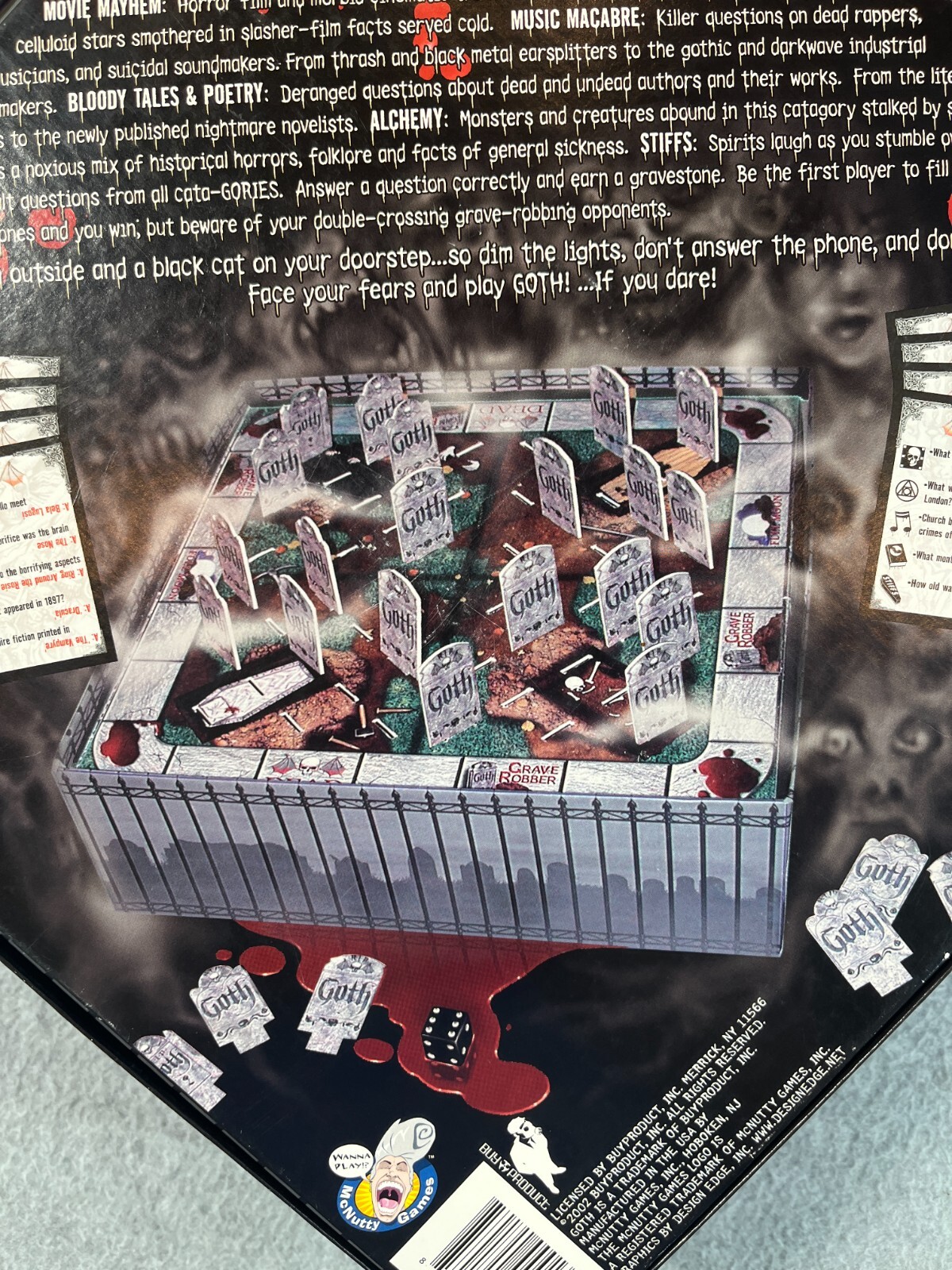 Goth The Game of Horror Trivia McNutty Board Game 2002 4 Person Vintage CIB Fun