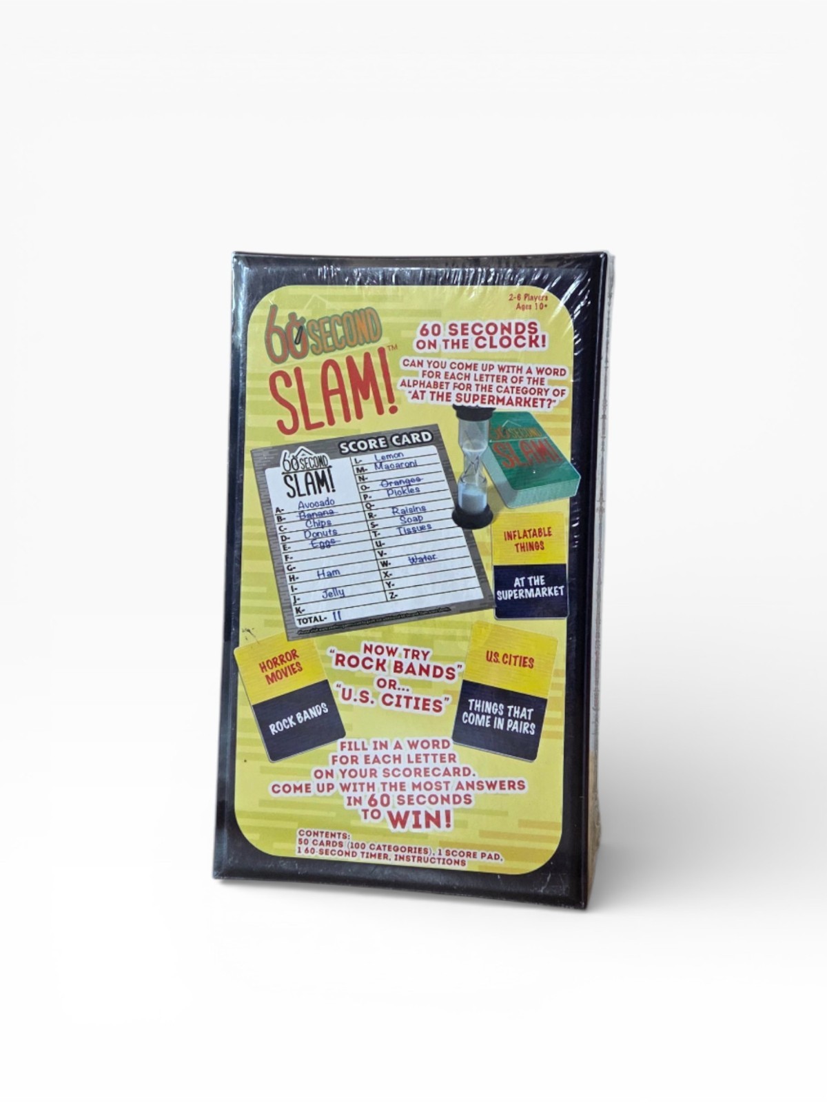 60 Second Slam Card Game Fast-Paced Party Word Game Ages 10+ 3-8 Players