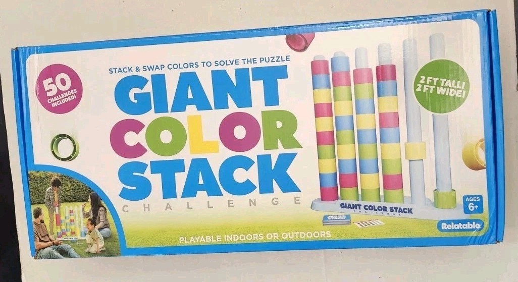 Giant Color Stack Challenge by Relatable Strategy Stacking Game 50 Puzzle SEALED